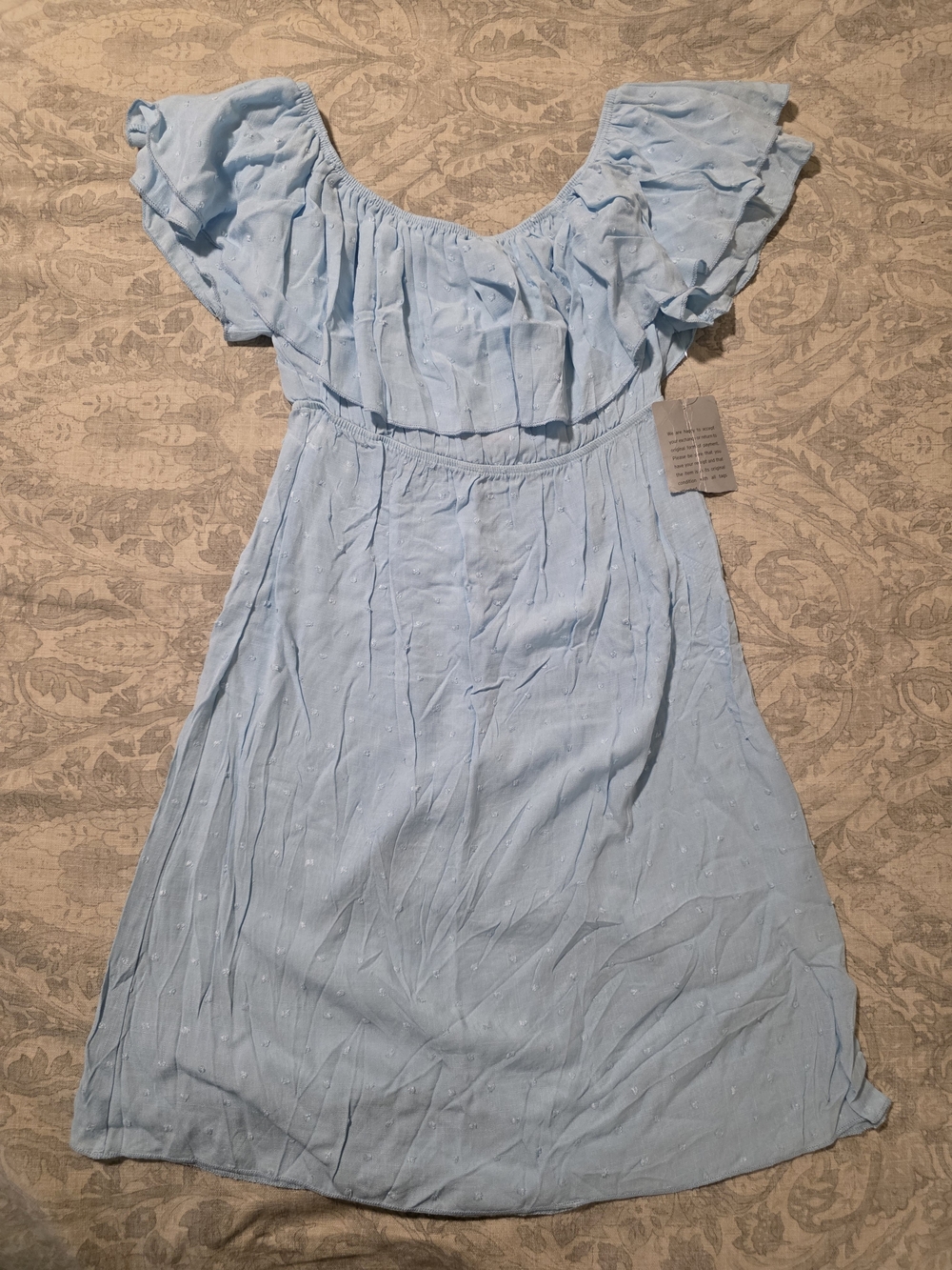 Velvet Torch Light Blue Off-Shoulder Mini Dress